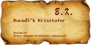 Bucsák Krisztofer névjegykártya
