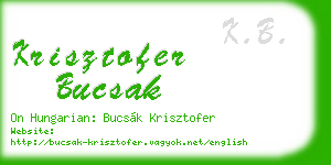 krisztofer bucsak business card