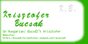 krisztofer bucsak business card